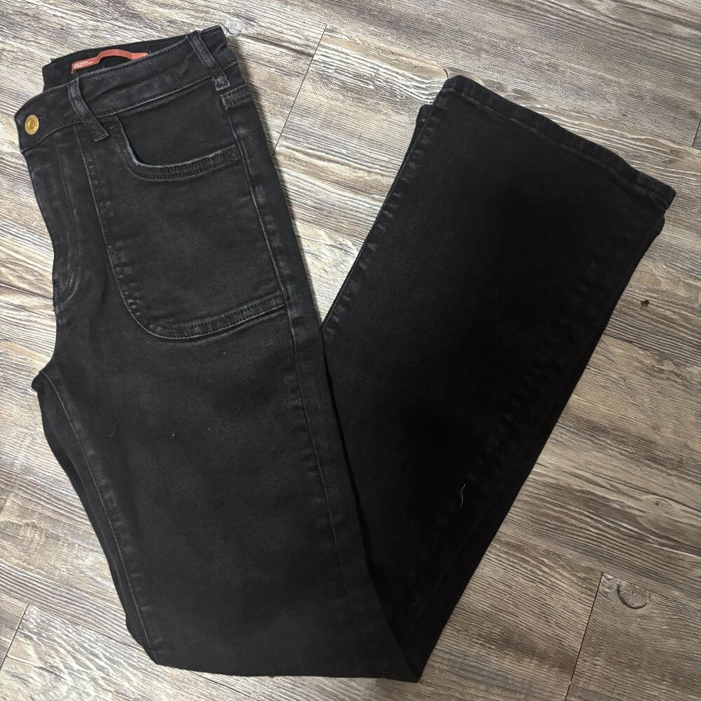 Pilcro The Icon Flare Jeans Size 27 Black Distressed